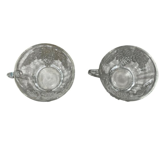 Vintage Punchbowl Glasses Used Matching Set of 2 Grapevines - Picture 11 of 16